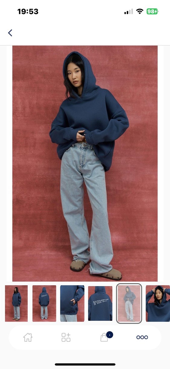 Lacivert Baskılı Salaş Sweatshirt - Görsel 4