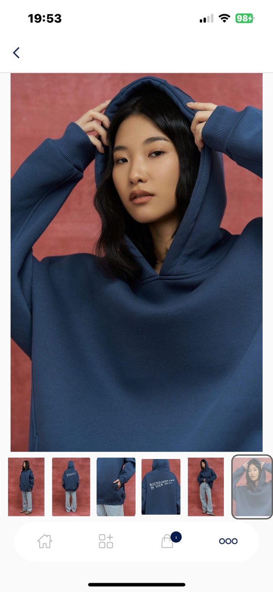 Lacivert Baskılı Salaş Sweatshirt - Görsel 3