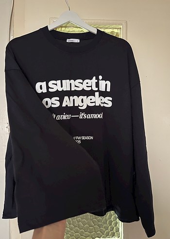 Siyah Baskılı Uzun Kollu Kadın Sweatshirt - Görsel 4