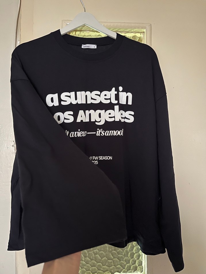 Siyah Baskılı Uzun Kollu Kadın Sweatshirt - Görsel 4