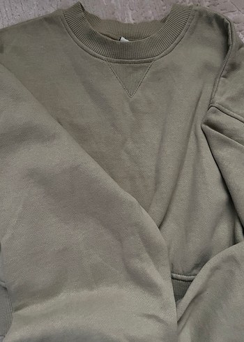 Yeşilin tonu açık haki gibi Oversize Kadın Sweatshirt - Görsel 8