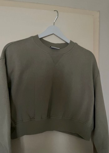 Yeşilin tonu açık haki gibi Oversize Kadın Sweatshirt - Görsel 4