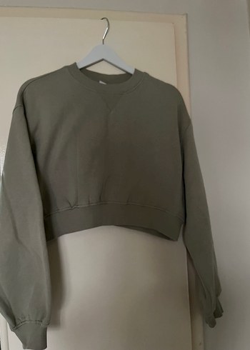 Yeşilin tonu açık haki gibi Oversize Kadın Sweatshirt - Görsel 7