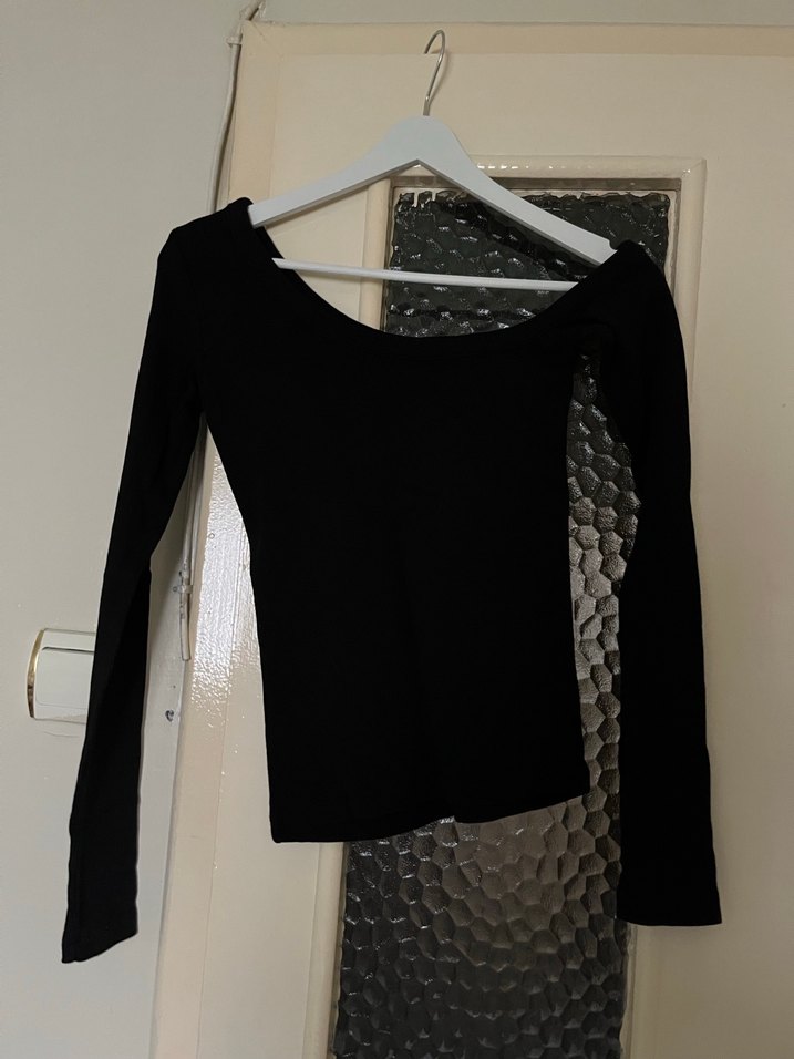 Siyah Uzun Kollu Triko Goth Bluz - Görsel 2