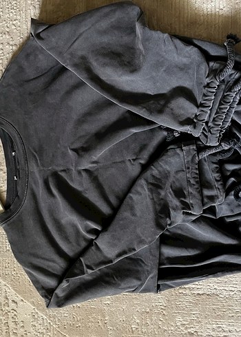 Gri Tie-Dye Salaş Kadın Sweatshirt - Görsel 7