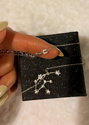 Minimalist Kova Burcu Yıldız Haritası Gümüş Kolye - Görsel 3