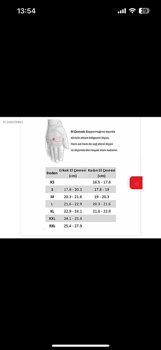 Kırmızı siyah s beden erkek motosiklet eldiveni - Görsel 5