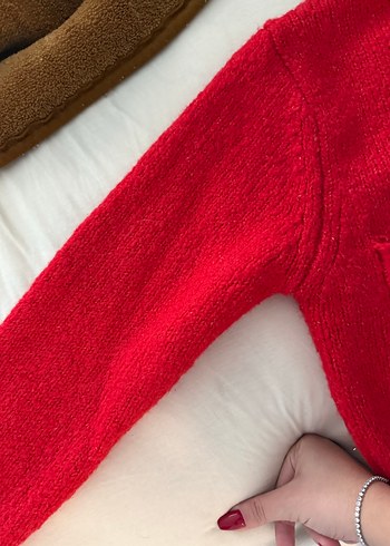 Kırmızı Zara Kadın Yün Kazak - Görsel 3