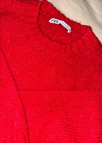 Kırmızı Zara Kadın Yün Kazak - Görsel 6