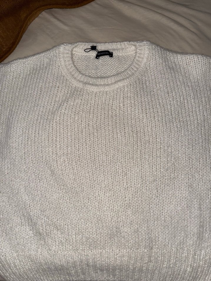 Krem EkruÖrgü Kadın Kazak - Görsel 4