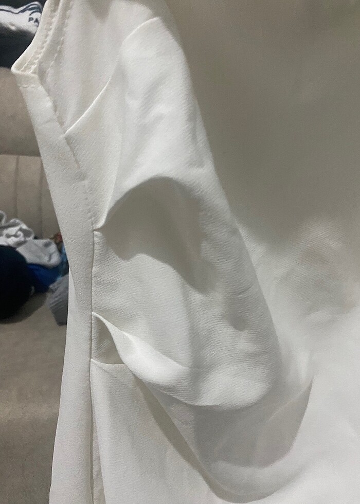 Beyaz düz elbise - Görsel 4