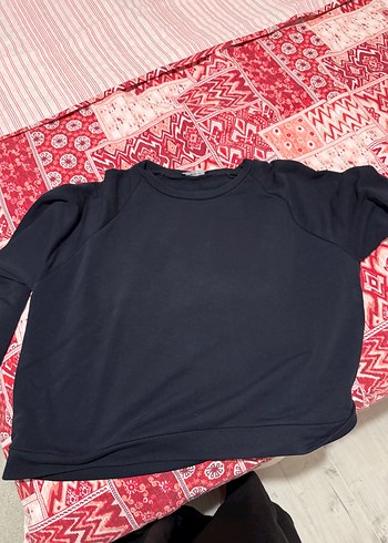 Kadın Lacivert Kısa Kollu Sweatshirt - Görsel 3