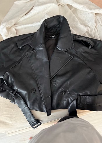 Zara Siyah Deri Ceket - Görsel 5