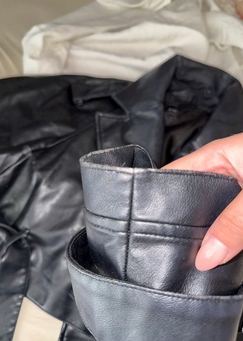 Zara Siyah Deri Ceket - Görsel 4