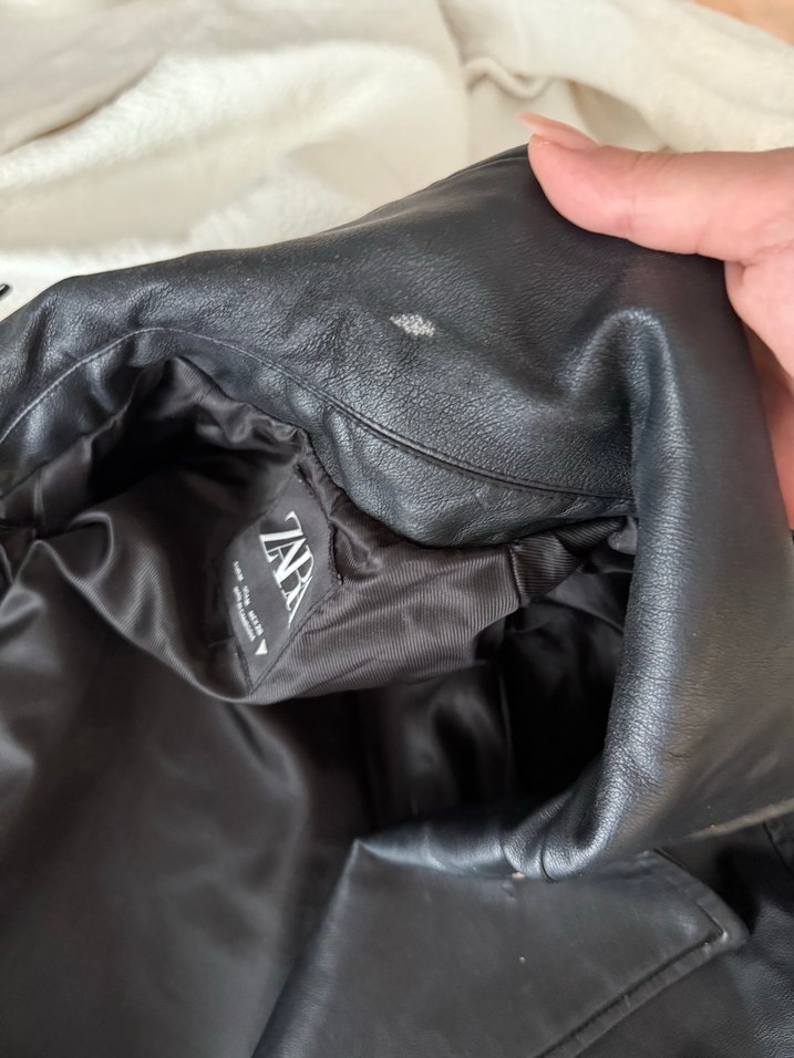 Zara Siyah Deri Ceket - Görsel 3