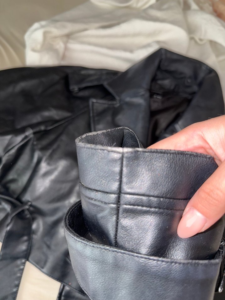 Zara Siyah Deri Ceket - Görsel 4