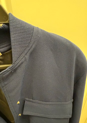 Düğmeli Lacivert Kadın Ceket - Görsel 3