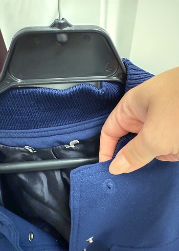 Düğmeli Lacivert Kadın Ceket - Görsel 4