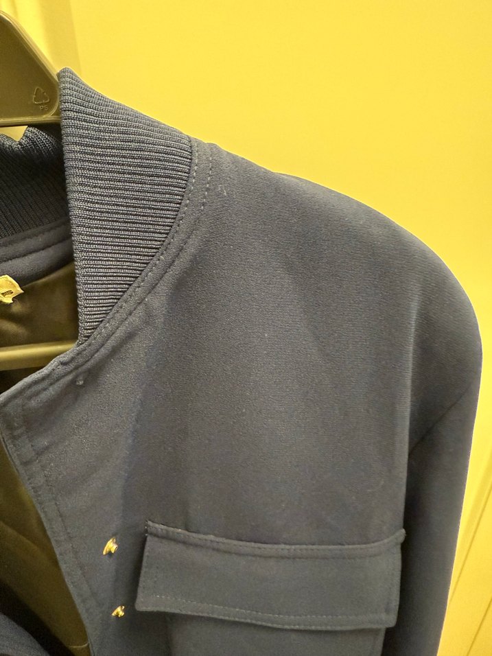 Düğmeli Lacivert Kadın Ceket - Görsel 3