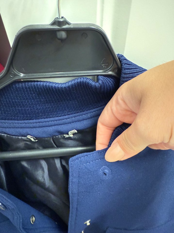 Düğmeli Lacivert Kadın Ceket - Görsel 4