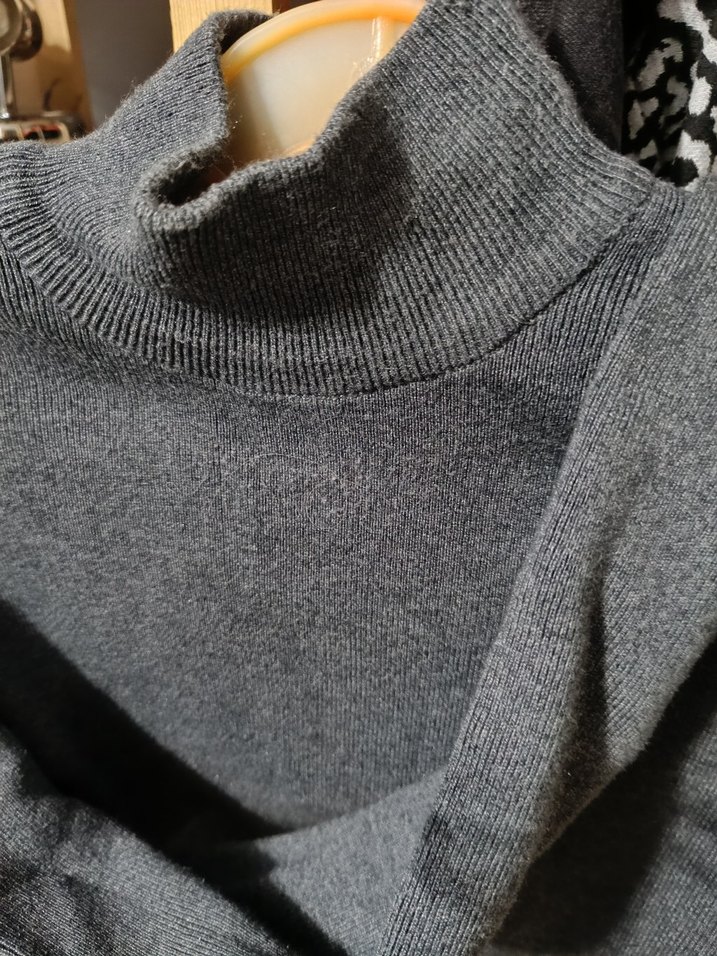 Gri erkek Boğazlı Triko Kazak - Görsel 3