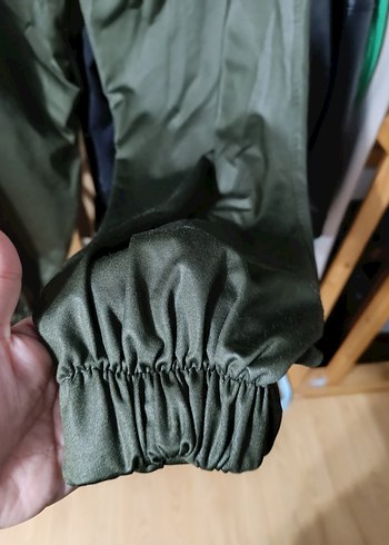 Kemerli Haki Kadın Rahat Kumaş Pantolon - Görsel 4