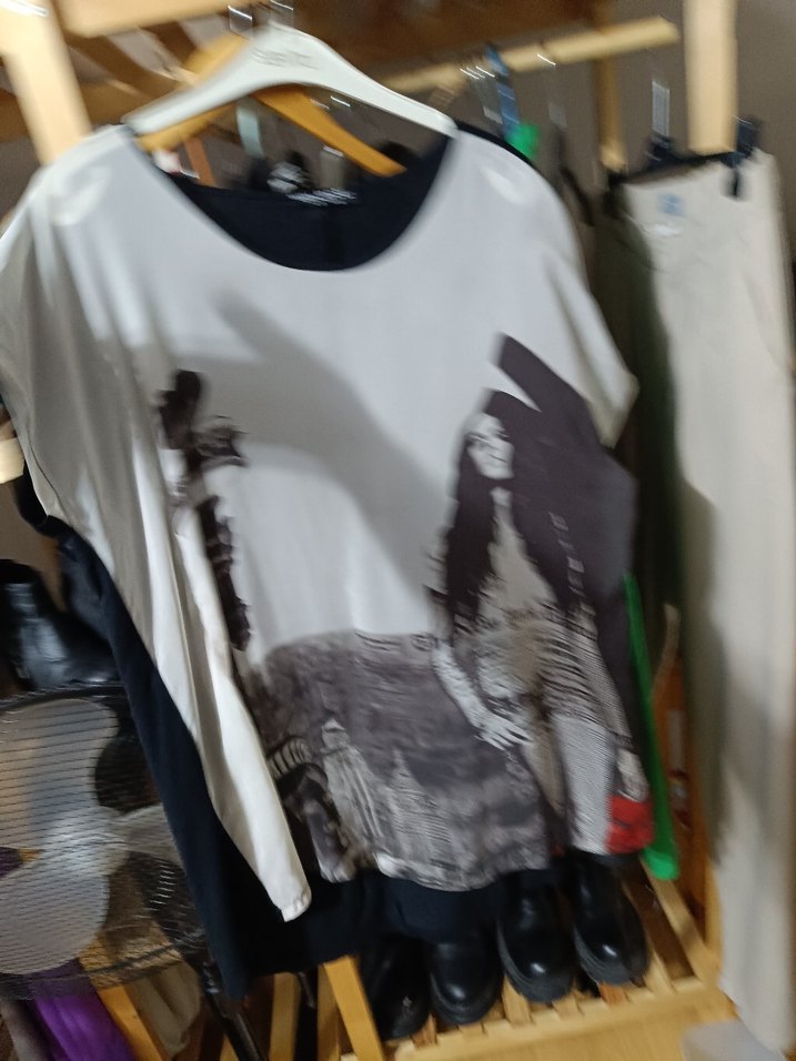 Gri Baskılı Uzun Kollu Salaş Tişört - Görsel 4