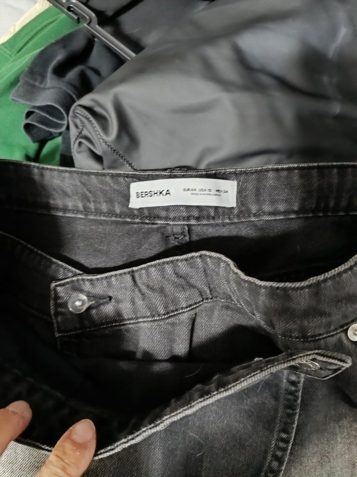 Kemerli Siyah Mini  Kot şort Etek - Görsel 4