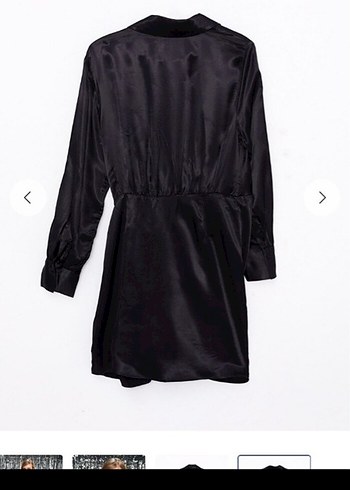 Siyah V Yaka Uzun Kollu Midi Elbise - Görsel 2