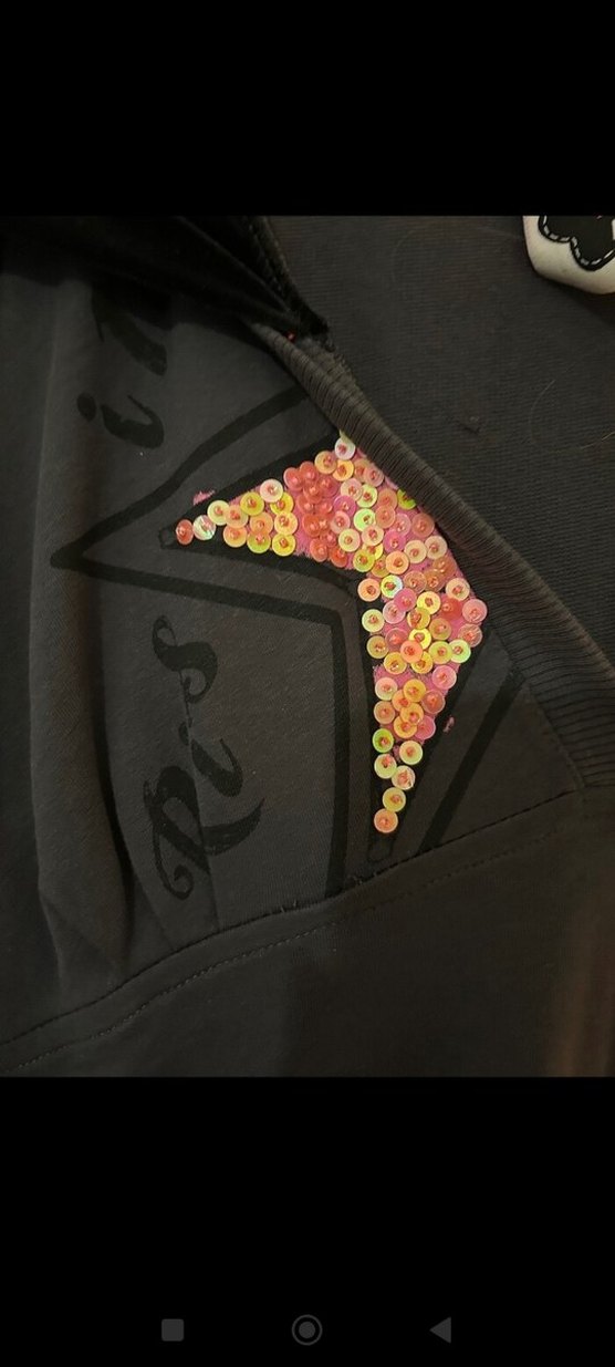 Uzun Kollu V Yaka Gri Gotik sweatshirt - Görsel 3