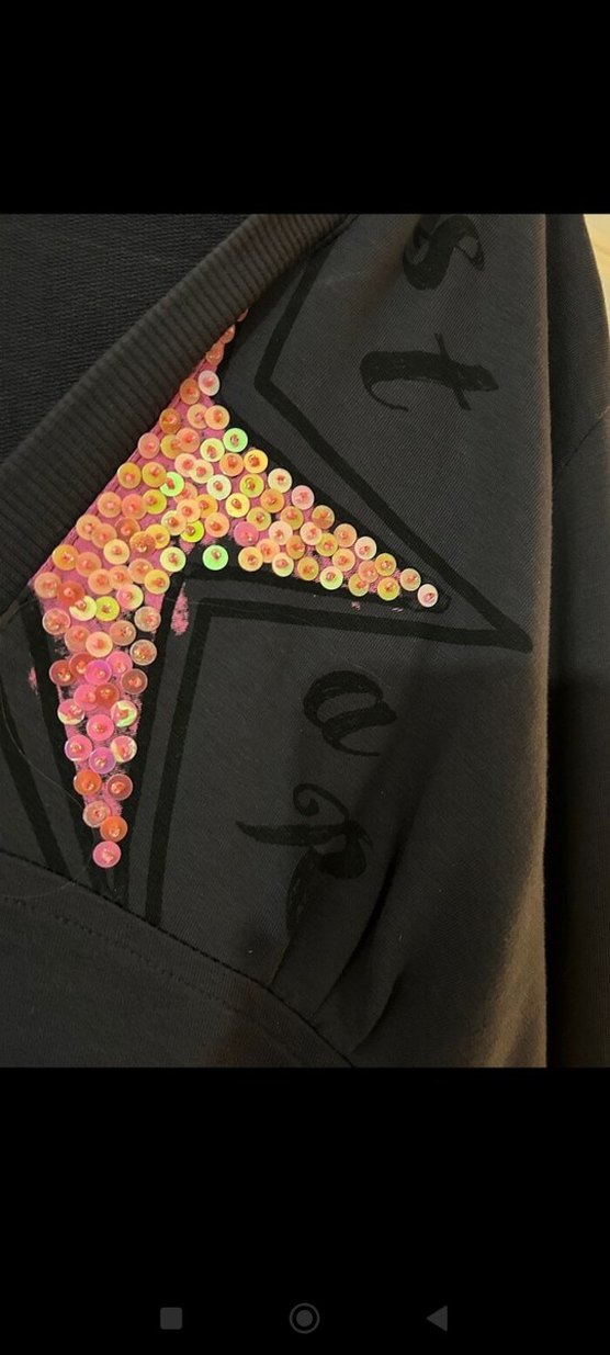 Uzun Kollu V Yaka Gri Gotik sweatshirt - Görsel 2