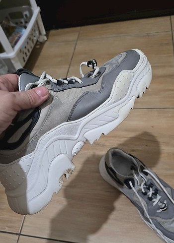 Gri Bağcıklı erkek Spor Ayakkabı - Görsel 2