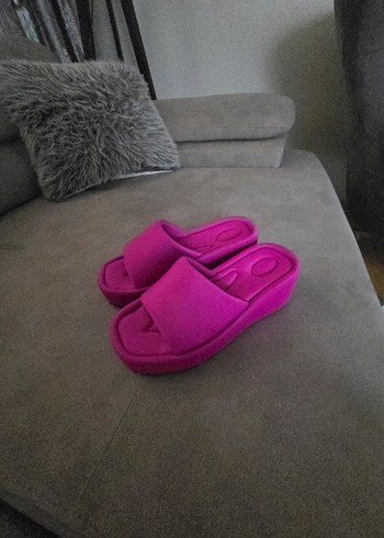 Pembe Platform Topuklu Kadın Terlik - Görsel 4