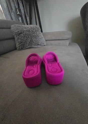 Pembe Platform Topuklu Kadın Terlik - Görsel 3