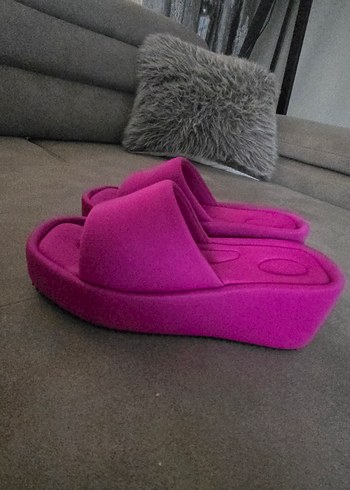 Pembe Platform Topuklu Kadın Terlik - Görsel 5