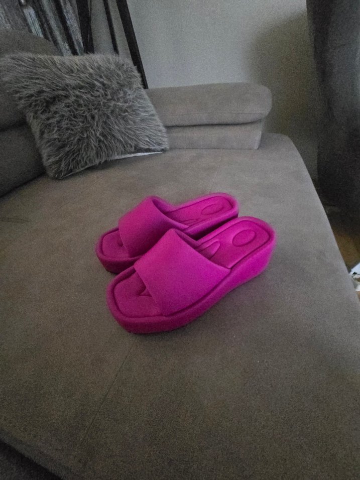 Pembe Platform Topuklu Kadın Terlik - Görsel 4