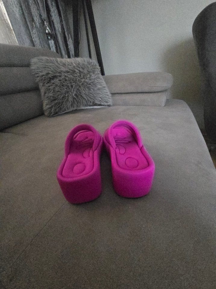 Pembe Platform Topuklu Kadın Terlik - Görsel 3