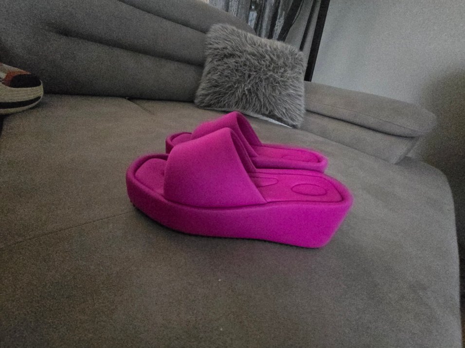 Pembe Platform Topuklu Kadın Terlik - Görsel 5