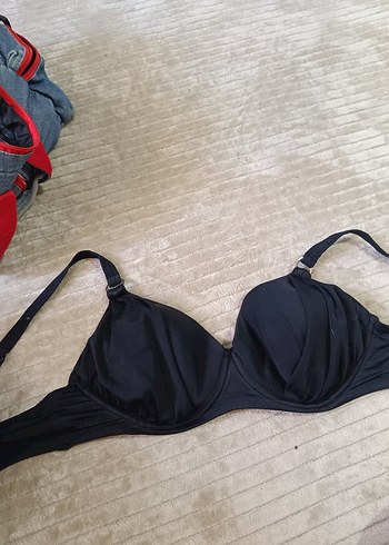 Siyah Minimalist Gotik bikini üstü