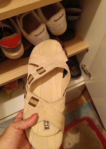 Bej erkek Günlük Dolgu Topuklu Terlik