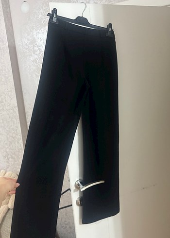 Bershka Düğmeli Siyah Kumaş Kadın Pantolon - Görsel 5