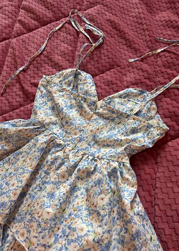 Shein İp Askılı, Fırfırlı Midi Elbise - Görsel 6