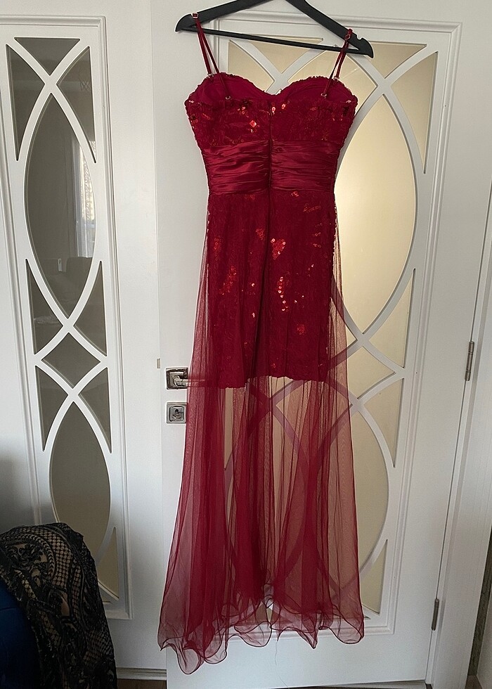 Kırmızı payetli elbise - Görsel 4