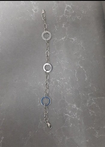 So Chic Gri Zincir Detaylı Kadın Bileklik 925 ayar gümüş