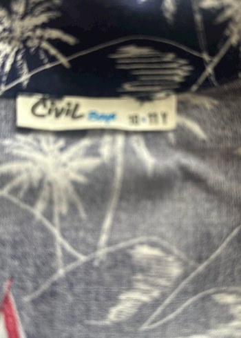 Civil Erkek Çocuk Lacivert Desenli Kısa Kollu Gömlek - Görsel 2