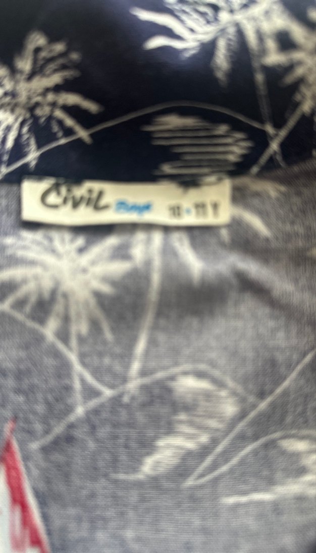 Civil Erkek Çocuk Lacivert Desenli Kısa Kollu Gömlek - Görsel 2