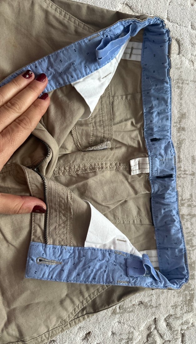 Bej Kemerli Erkek Çocuk Keten Şort - Görsel 2