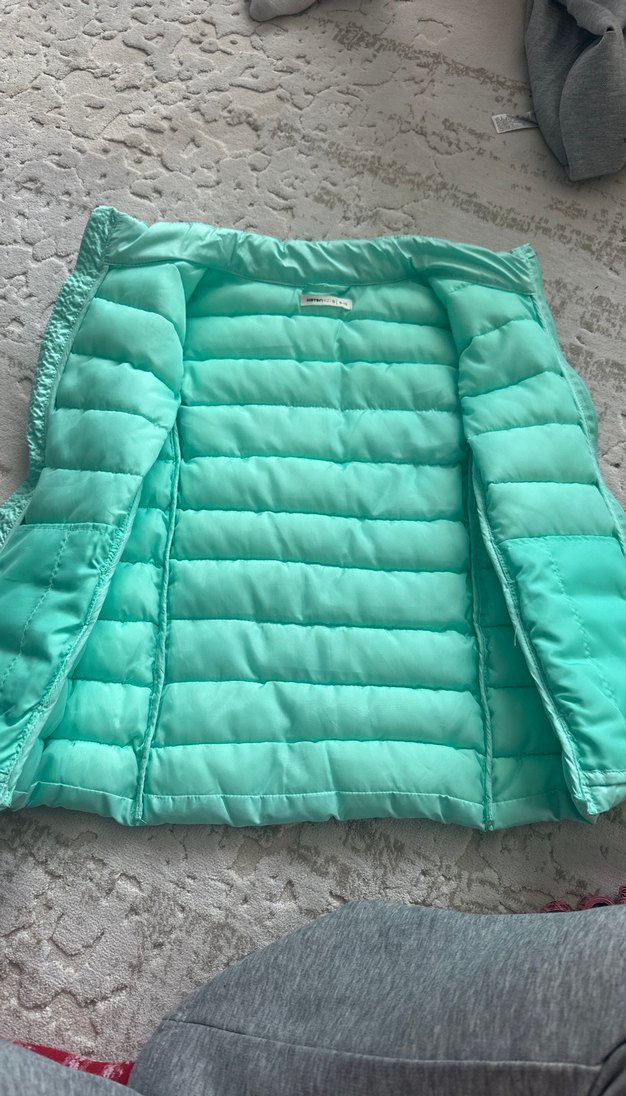 Koton Kids kız Çocuk Turkuaz Fermuarlı Yelek - Görsel 3