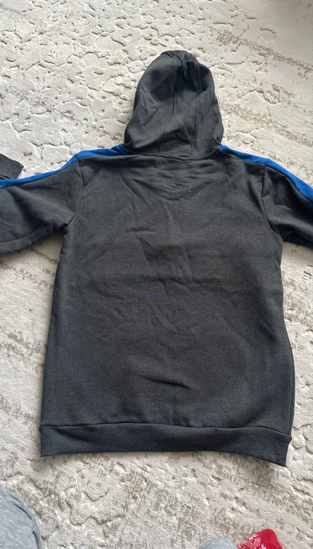 Gri Kapüşonlu Erkek Çocuk Sweatshirt - Görsel 4