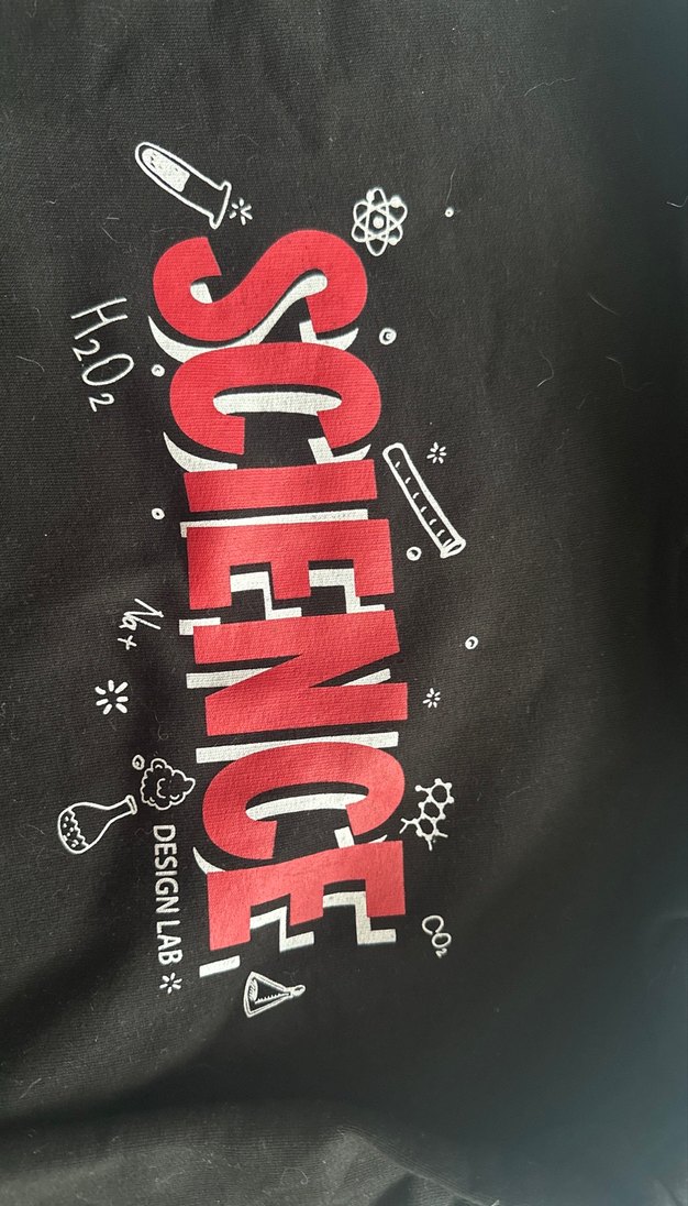 Siyah Kapüşonlu Bilim Temalı Sweatshirt - Görsel 2